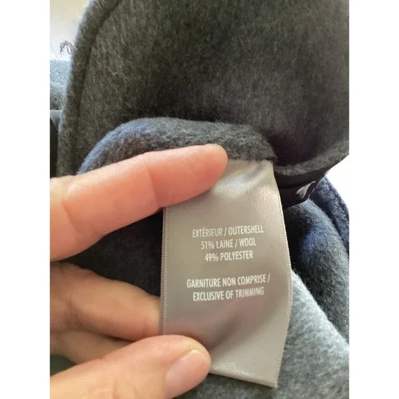 soia & kyo wrap belted coat jacket wool blend navy gray Xs - Picture 8 of 8